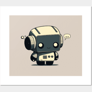 Happy but Sad Robot || Kawaii AI Robot Posters and Art